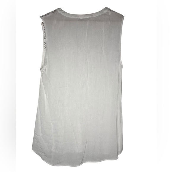 Daniel Rainn White Sleeveless Blouse with Lace Detail Size L - Picture 2 of 7